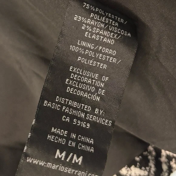 Mario Serrani Italy Open Front Classic Womens Blazer Black White Size Medium - Picture 4 of 4